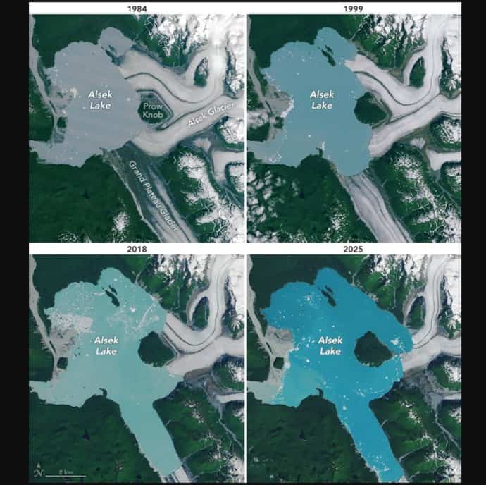 Una nueva isla emerge en Alaska tras el deshielo de sus glaciares